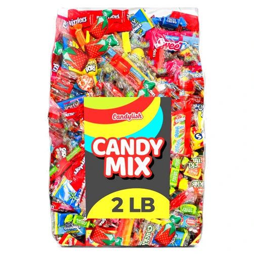 Candylish Candy Mix Variety Pack Bulk Assorted Individually Wrapped Big Bag of Candy for Piñata Stuffers, Goodie Bags, Birthday Parties, Kids’ Treats & Party Favors 2 lbs