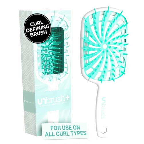 FHI Heat UNbrush Plus — Curly Hair Brush for Gentle & Effective Detangling on Wet or Dry Fragile Hair Types — Detangler Brush w/ 84 UltraFlex Bristles, Ultra-light, Vented, Anti Static Hairbrush