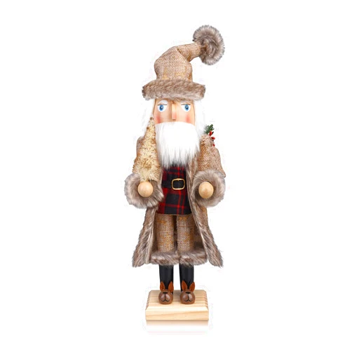ArlinaL Santa Christmas Nutcracker Figures Decor 15 Inch, Wooden Xmas Nutcracker Santa Nutcracker Ornaments, Festive Christmas Decorations for Shelves and Tables