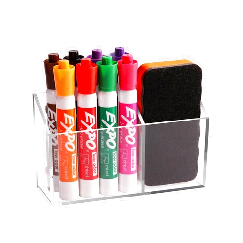 Ameceres Magnetic Pen Holder Classroom Organization Acrylic Marker Holder for Whiteboard Refrigerator Locker Accessories Pencil Dry Erase Marker Basket