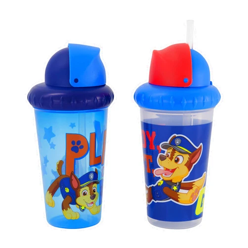 Nickelodeon Toddler Sippy Cups for Boys | 10 Ounce Paw Patrol Sippy Cup Pack of Two with Straw and Lid | Durable Blue Leak Proof Travel Water Bottle for Toddlers