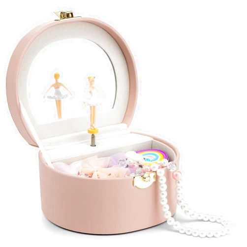 Vlando Musical Jewelry Box for Girls, Small Kid Music Box with Ballerina for Birthday Bedroom Decor, Gifts for Girls Kids - Pink