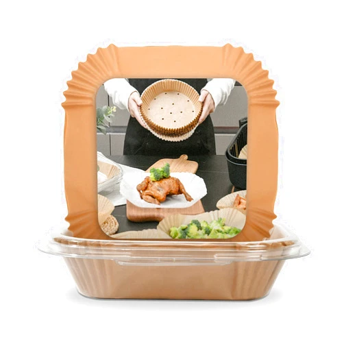 Loveuing [3-Size] Air Fryer Disposable Paper Liner Compatible with COSORI Air Fryer Toaster Oven, Non-stick Air Fryer Parchment Paper Baking Accessories (50Pcs - 9.1 Inch, Fit 6 Qt or above, Natural)