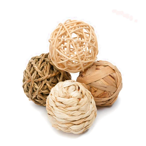 Niteangel Natural Chew Activity Toys Fun Safe Hay Grass Pet Balls for Chinchilla Guinea Pig Rats Rabbits Hamster Gerbil Degu Bunny and Other Small Animals