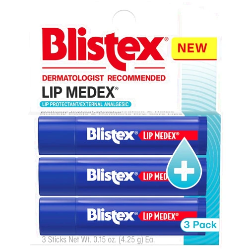 Blistex Lip Medex Stick - Medicated Relief with Soothing Relief - 3 Count, 0.15oz Ea.