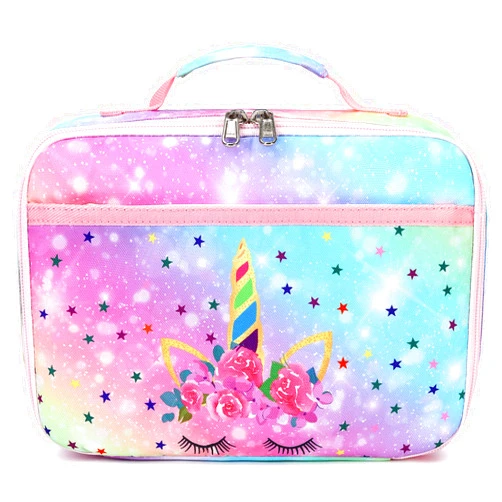 CAMTOP Kids Lunch Box Girls Boys Insulated Bag Reusable Lunch Containers Kit for School Travel Thermal Meal Boxs (Rainbow 1)