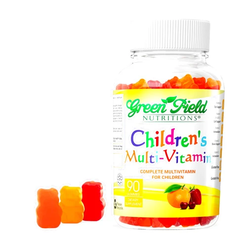 GREEN FIELD NUTRITIONS Greenfield Nutritions Halal Multivitamin for Kids – Gelatin-Free Halal Kids Multivitamin Gummies with Vitamins A, B, C, D, Iodine & Zinc for Immunity – Essential Vitamins for Children (90 Count)