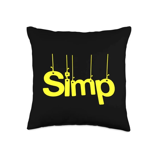 Simpin' Ain't Easy Sarcastic Designs Simp-Sarcastic Egamer & Egirl Internet Meme Nation String Throw Pillow, 16x16, Multicolor