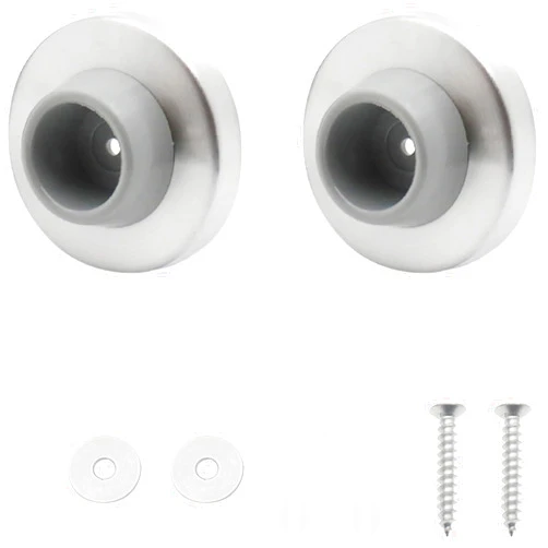 OZXNO 2 Pcs Concave Wall Door Bumper Stop Stainless Steel Wall Mount Door Stoppers Wall Protector Round Door Knob Stop Protector