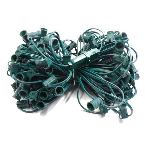 Encoidoz 100FT C7 Light String Christmas Stringer, E12 Christmas Light Sockets 12