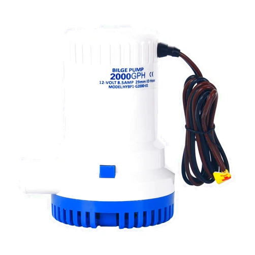 DasMarine 2000 GPH 12v Boat Marine Plumbing Electric Bilge Pump 1 1/8