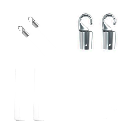 Quadafy 2 Pcs 12 inch Blind Wand, Vertical Blinds Replacement Parts with Hook and Grip, White Fiberglass Blind Tilt Wand, for Windows Curtain Door Shades Opener Accessory