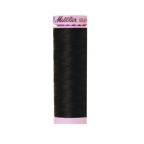 Mettler Silk-Finish 50 Weight Solid Cotton Thread, 164 yd/150m, Black