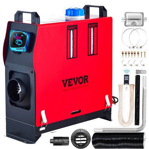 VEVOR Diesel Air Heater, 12 V 5KW All in One Bunk Parking Heater, with Remote Control, LCD Thermostat Monitor, Silencer and Large Air Outlet for RV Trucks Bus and Trailer