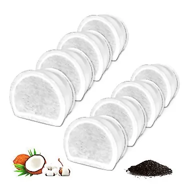 NautyPaws Cat Water Fountain Filters for PetSafe Drinkwell Avalon, Pagoda, Sedona & Seascape Fountains, for Cat Dog Water Fountain Dispensers, 8-Pack