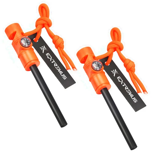 Extremus 6-in-1 Magnesium Fire Starter with Striker, High Temp Magnesium Rod