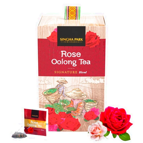Singha Park Chiangrai SINGHA PARK Rose Oolong Tea – Sustainably Grown in Thailand - 20Pcs Pyramid Tea Bags