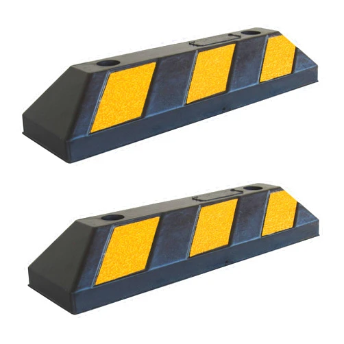 SNS SAFETY LTD Parking Stopper for Garage Floor, Blocks Car Wheels as Parking Aid and Stops The Tires, Acting as Rubber Parking Curbs That Protect Vehicle Bumpers and Garage Walls, 21.6