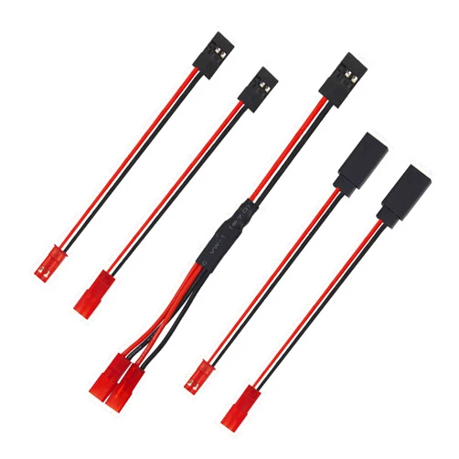Share Goo 5Pack ShareGoo Male JR to Female JST Y Splitter Harness Parallel Wire & JST to JR Male Female Extension Cable Servo Adapter Compatible with Traxxas Redcat GEN7 HSP RC4WD Tamiya RC Crawler Car
