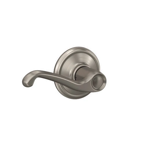 Schlage F10 FLA 619 Flair Door Lever, Hall & Closet Passage Lock, Satin Nickel