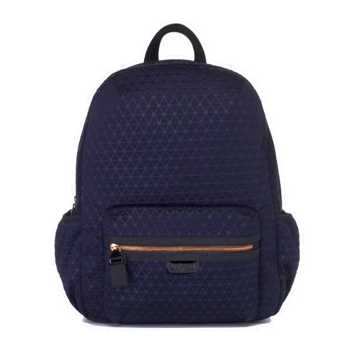 Babymel Luna Ultra Lite Navy Scuba Diaper Travel Backpack by Babymel | Large Capacity, Water Resistant, Modern Style, Multi-Functional and Durable Baby Bag with Changing Pad and Integrated Stroller Straps