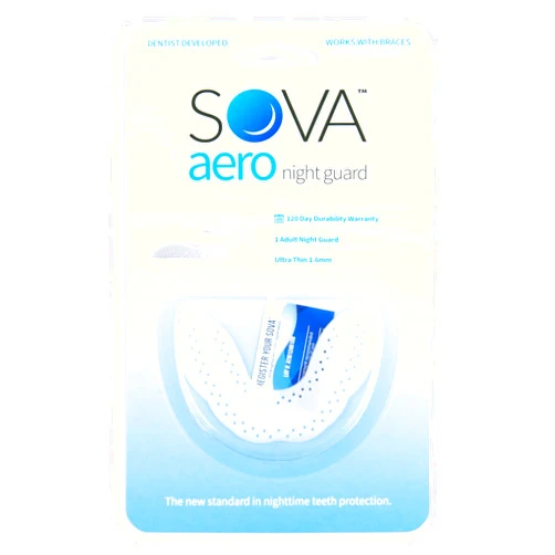 SOVA Aero Night Guard - 1.6mm Thin - Custom-Molded Fit - Protects Against Nighttime Teeth Grinding & Clenching - Odor & Taste Free - Remoldable Up to 20 Times - Non Toxic