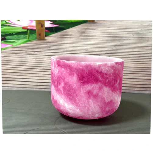 VAMN MAVN Stone Pattern Design Purple 432Hz Frosted B Crown Chakra Crystal Singing Bowl 8