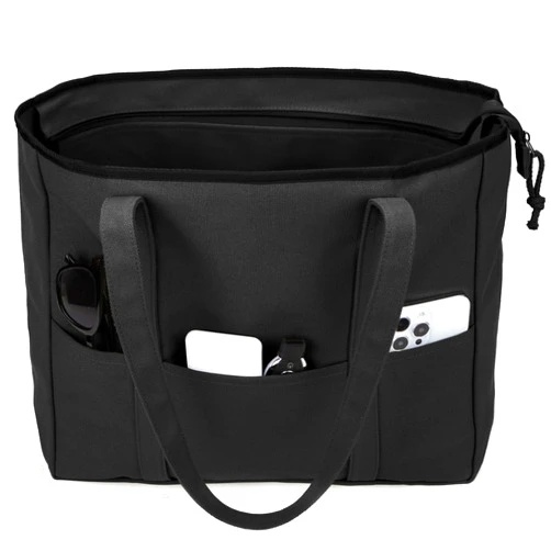 Bagelite Extra Large Canvas Tote Bag for Women Men, Utility Work Tote with Zipper, Laptop Tote, Teacher Tote