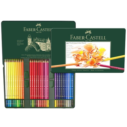 Faber-Castell Faber-Castel 110060 Polychromos Colored Pencil Set In Metal Tin, 60 Pieces