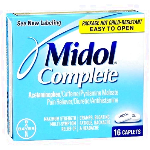 Midol Complete Caplets, 16-Count (Pack of 2), Packaging May Vary