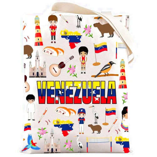 LEVLO Venezuela Tote Bag Venezuela Trip Souvenir Gift Bolivarian Republic of Venezuela Shoulder Bag Venezuela Flag Merch