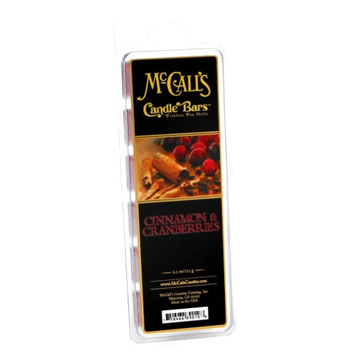 McCall's Candles McCall’s Candles | Cinnamon & Cranberries | Scented Wax Melt | Zesty Cranberry, Rich Cinnamon & Holiday Spice | 6-Piece Break-Apart Bar | 12–24 Hours Per Wedge | Poured in The USA | 5.5 oz
