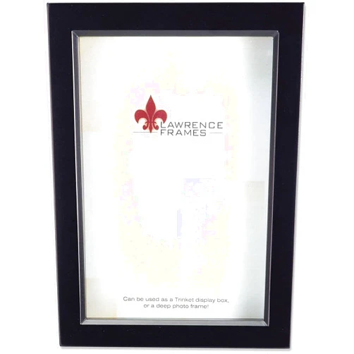 Lawrence Frames 795057 795057 Black Wood Treasure Box Shadow Box 5x7 Picture Frame