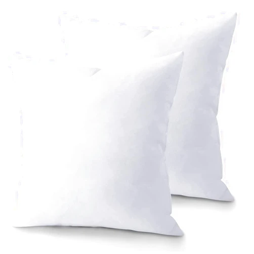 QUBA LINEN Throw Pillow Inserts (Set of 2, White), 16x16 Inches - Premium Cushion Fillers for Sofa, Bed, and Home Décor (16x16 Inch (Pack of 2))