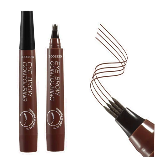 Boobeen Waterproof Eyebrow Pen - Microblading Eyebrow Pencil with a Micro-Fork Tip Applicator - Creates Natural Looking Brows Makeup Effortlessly
