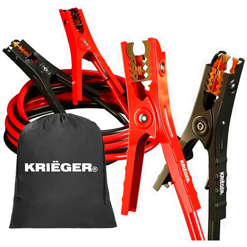 K KRIËGER Jumper Cables for Car Battery, Heavy Duty Automotive Booster Cables for Jump Starting Dead or Weak Batteries with Carrying Bag Included (16-Feet (4-Gauge)