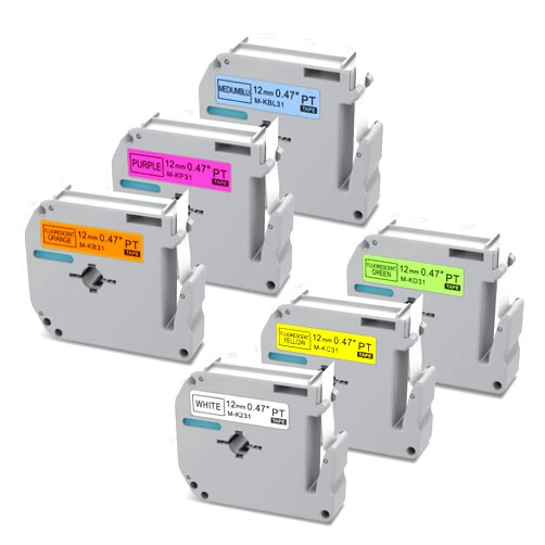 Home Colortly 6 Pack Fluorescent Color Compatible M-k231s Brother Label Tape 12mm 0.47 Replacement for Brother P Touch M Tape M-K231 Compatible with P Touch PT-M95 PT-90 PT-70 PT-65 PT-85 Label Maker Refills