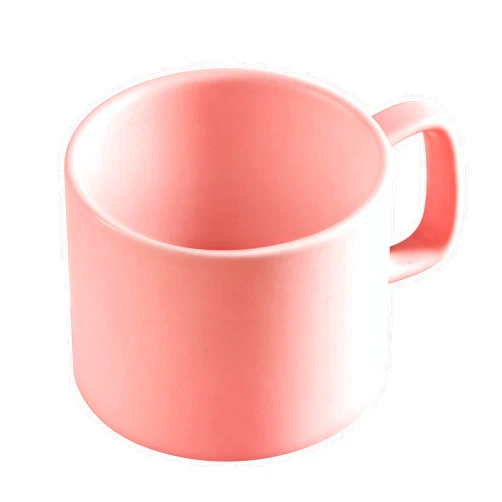 VOBAGA Coffee Mug 11 oz Tea Cup with Flat-Bottom Warming Coffee Milk for Office and Home（Pink