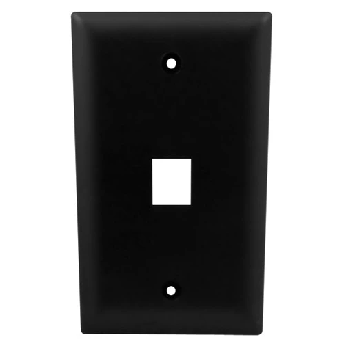 On-Q Legrand - OnQ 1 Port Wall Plate, Single Gang Wall Plate, High-Impact, Flame Retardant Plastic Screw In Wallplate, Black, WP3401BK