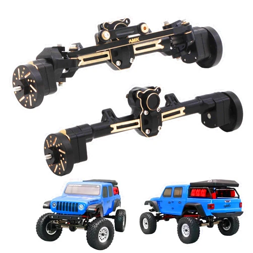 AMK Heavy Brass SCX24 Portal Axle for 1/24 RC Crawler Axial SCX24 90081 C10 Jeep Gladiator Ford Bronco Front and Rear Portal Axle Upgrade Parts (Heavy Brass SCX24 Portal Axle)