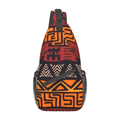 ASYG Unisex African Pattern Chest Bags Crossbody Sling Backpack Travel Hiking Daypack for Women Men Shoulder Bag