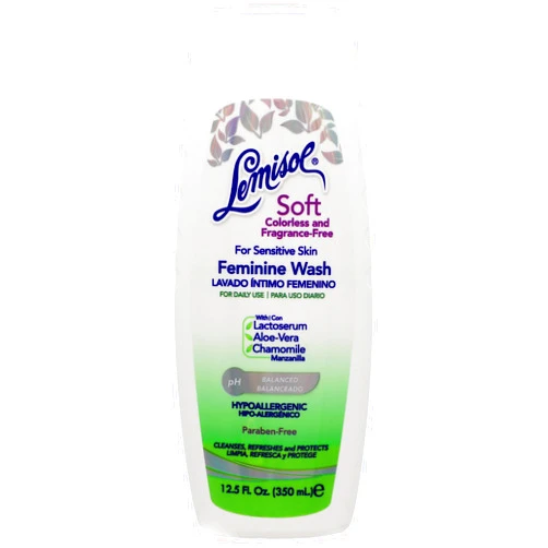 Lemisol Soft Feminine Wash, Fragrance-Free for Sensitive Skin, 12.5 Fl Oz Bottle