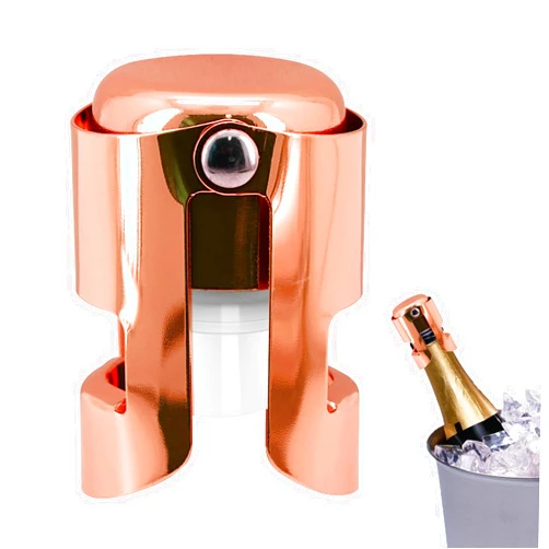 Eispap 1Pc Rose Gold Champagne Stoppers with Stainless Steel Champagne Saver with Food Grade Silicone Leak proof Keep Fresh Suitable for Champagne, Cava, Prosecco and Sparkling (1)