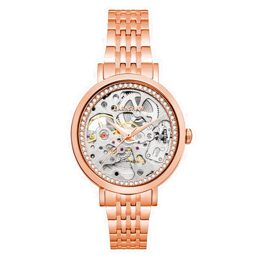 Thomas Earnshaw Women's 34mm Ladies Nightingale Skeleton Automatic 3 Hands Watch with Solid Stainless Steel Bracelet ES-8156