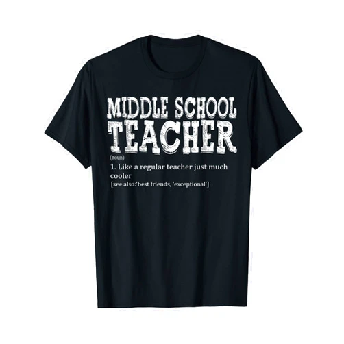 Cool Back To Middle School Teacher Noun Definition Teacher Appreciation Teacher Definition Middle School Funny T-Shirt