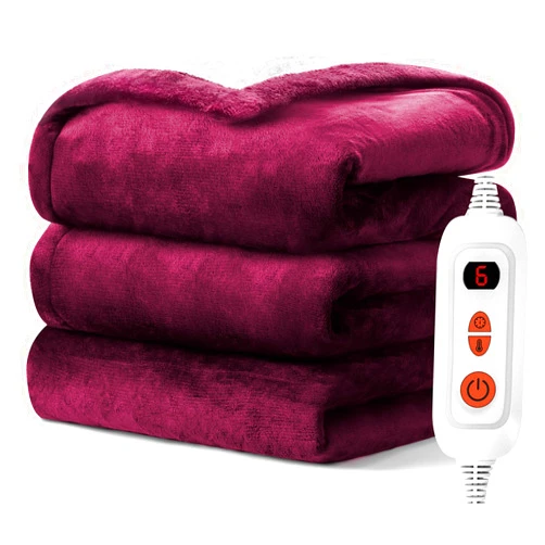 Mlivrom Electric Heated Throw Blanket with 6 Heating Levels & 1-3 hrs Timer Auto-Off,Fast Heating Fleece Warm Bedding Blanket for Whole Body,ETL Certification,Machine Washable 72''x84''