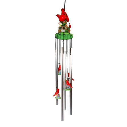 Ebros Gift Ebros Red Crest Cardinal Birds Lovers Couple Wind Chime Patio Garden Decor 21