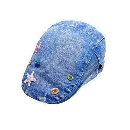 jupkem Y2k Hat Fashion Rhinestone Star Newsboy Cap Goth Vintage Cowboy Hat Harajuku Trucker Cap Adjustable 2000s Beret Hat