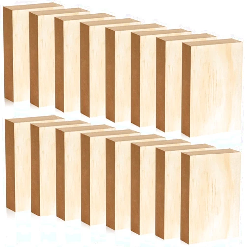 Aweyka 16 Pack Unfinished Wood Blocks for Crafts, 5 X 3 X 1 Inch MDF Wood Board Wooden Rectangle Blocks Craft Panels for Art and Crafts, Engraving, Painting, DIY Projects, Chip Carving