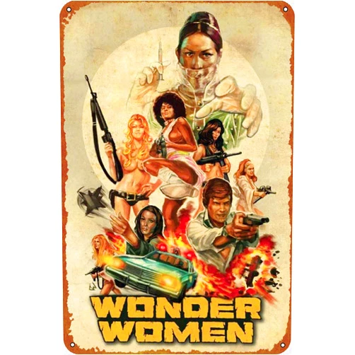 IEITB Wonder Women Tin Logo Vintage Art Poster Wall Decoration Home Door Garden Bar Cafe Office Restaurant Shop Club Logo Gift 12 X 8 inches